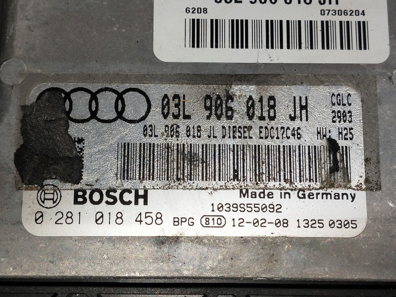 Recambio de centralita motor uce para audi a5 sportback (8t) referencia OEM IAM 0281018458 03L906018JH 