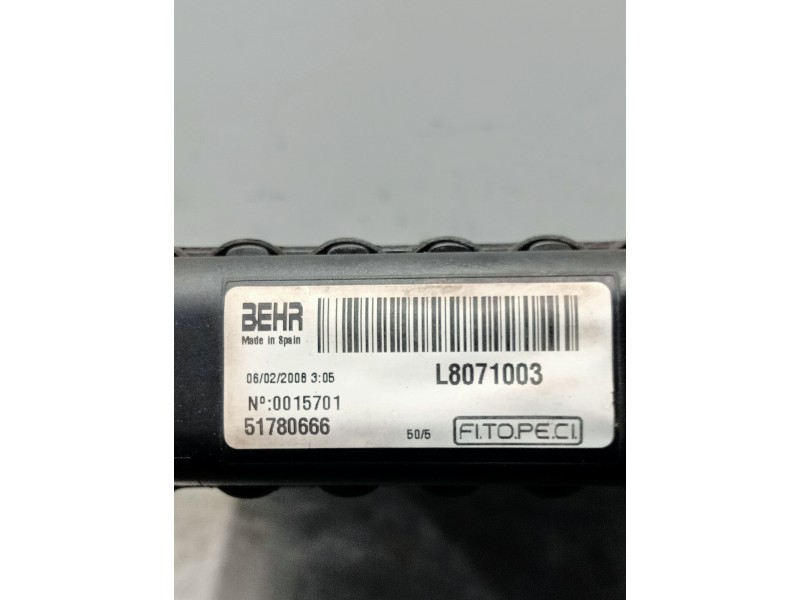 Recambio de radiador agua para peugeot bipper referencia OEM IAM 51780666 L8071003 