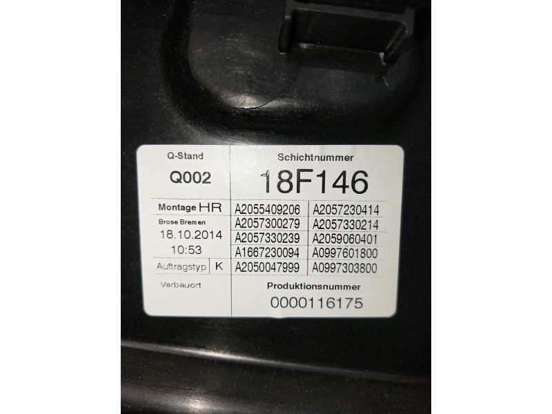 Recambio de elevalunas trasero derecho para mercedes clase c (w205) lim. referencia OEM IAM A2055409206 A2057230414 4P