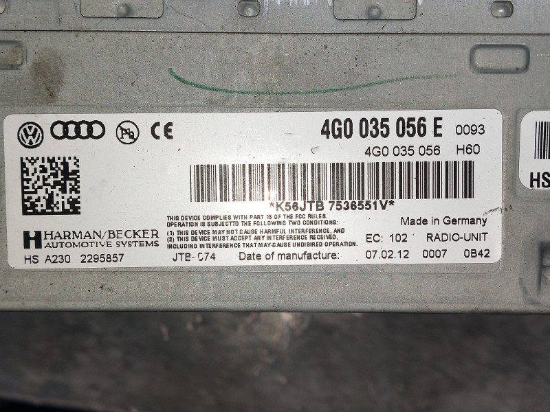 Recambio de sistema navegacion gps para audi a5 sportback (8t) referencia OEM IAM 4G0035056E  