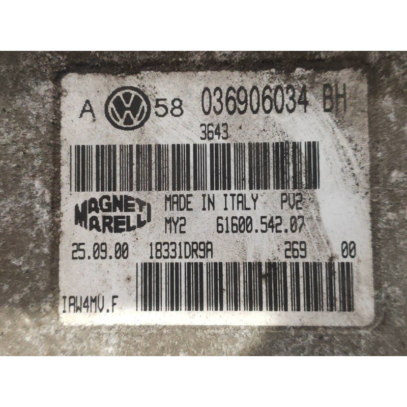 Recambio de centralita motor uce para volkswagen golf iv berlina (1j1) conceptline referencia OEM IAM IAW4MVF 6160054207 0369060