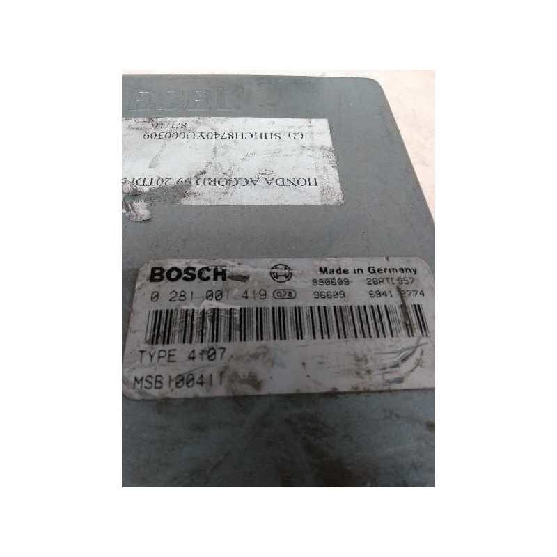 Recambio de centralita motor uce para honda accord berlina (cg7-9/ch1-7) 2.0 td (5 asientos) referencia OEM IAM 0281001419 MSB10