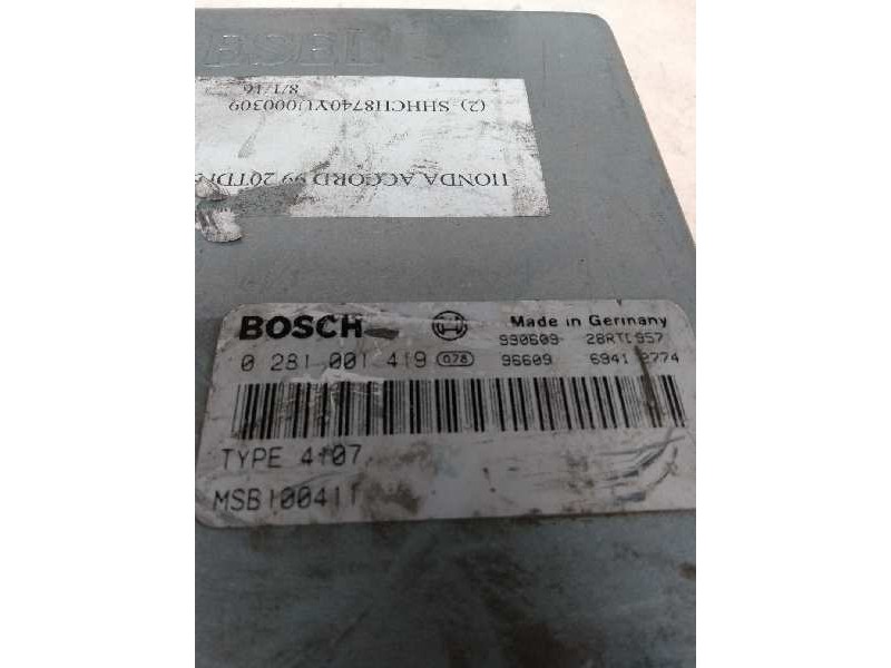 Recambio de centralita motor uce para honda accord berlina (cg7-9/ch1-7) 2.0 td (5 asientos) referencia OEM IAM 0281001419 MSB10