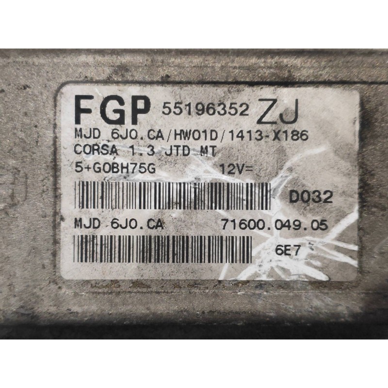 Recambio de centralita motor uce para opel corsa c blue line referencia OEM IAM FGP55196352 MJD6JOCA 7160004905 ZJ