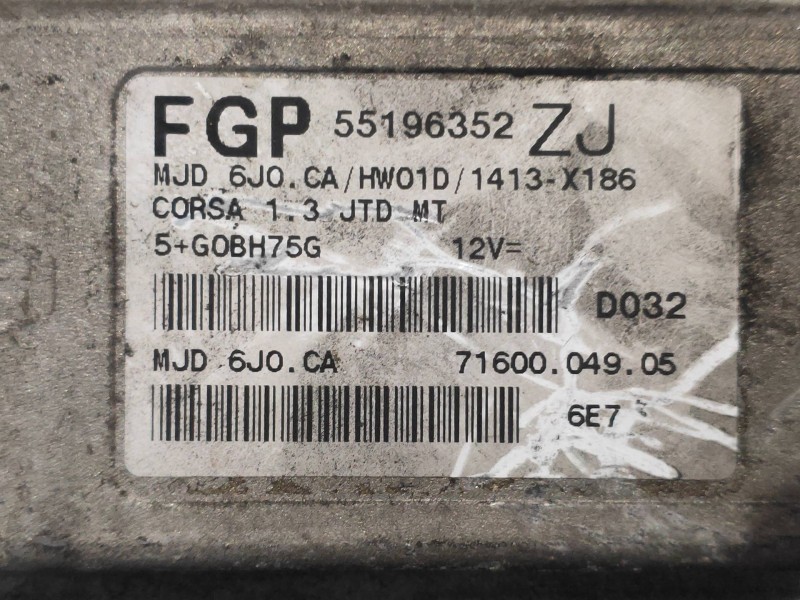 Recambio de centralita motor uce para opel corsa c blue line referencia OEM IAM FGP55196352 MJD6JOCA 7160004905 ZJ