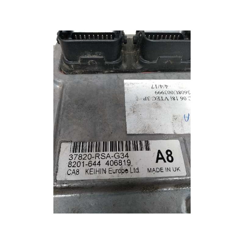 Recambio de centralita motor uce para honda civic lim.4 (fd) 1.8 vtec cat referencia OEM IAM 37820RSAG34 8201644 406819 A8