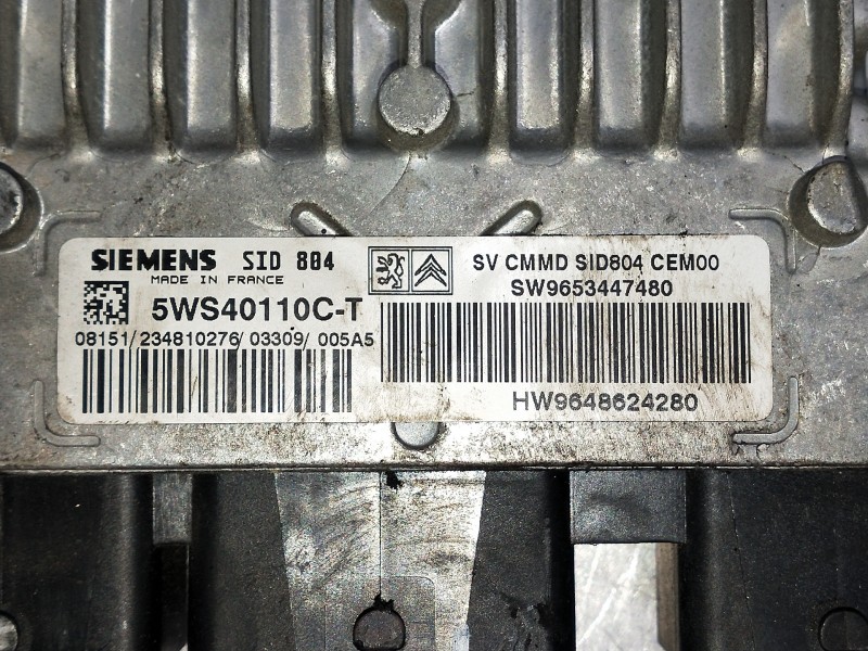 Recambio de centralita motor uce para citroen c3 referencia OEM IAM 5WS40110CT SW9653447480 