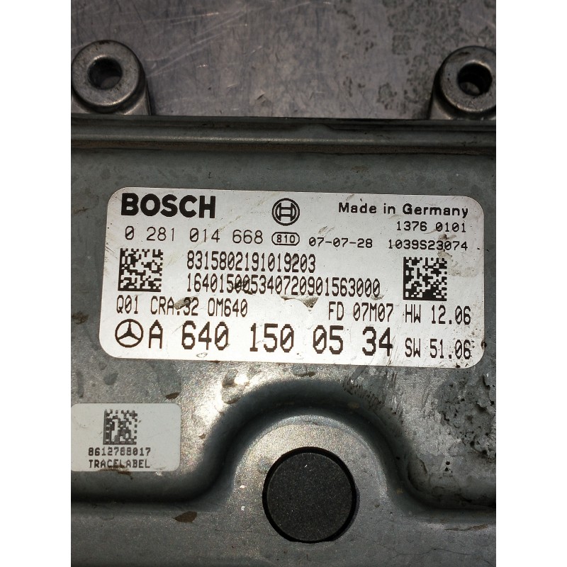 Recambio de centralita motor uce para mercedes clase a (w169) a 180 cdi (169.007) referencia OEM IAM 0281014668 A6401500534 