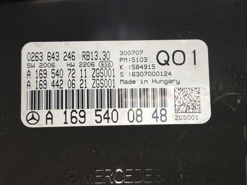 Recambio de cuadro instrumentos para mercedes clase a (w169) a 180 cdi (169.007) referencia OEM IAM A695400848 0263643246 