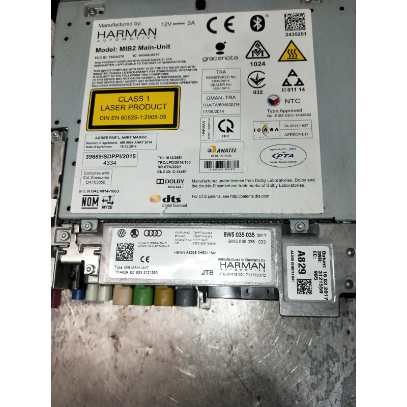 Recambio de sistema audio / radio cd para audi a4 avant (8w5) sport edition quattro referencia OEM IAM 8W50350917 8W5035035033 