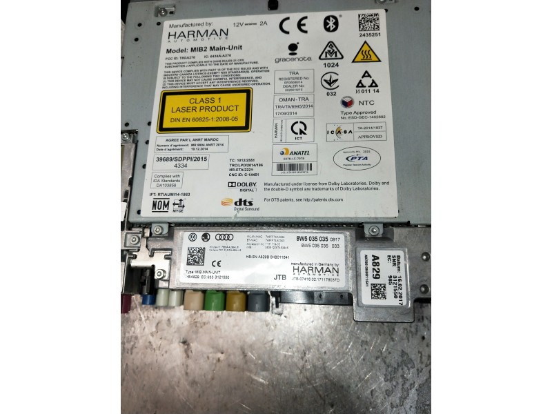 Recambio de sistema audio / radio cd para audi a4 avant (8w5) sport edition quattro referencia OEM IAM 8W50350917 8W5035035033 