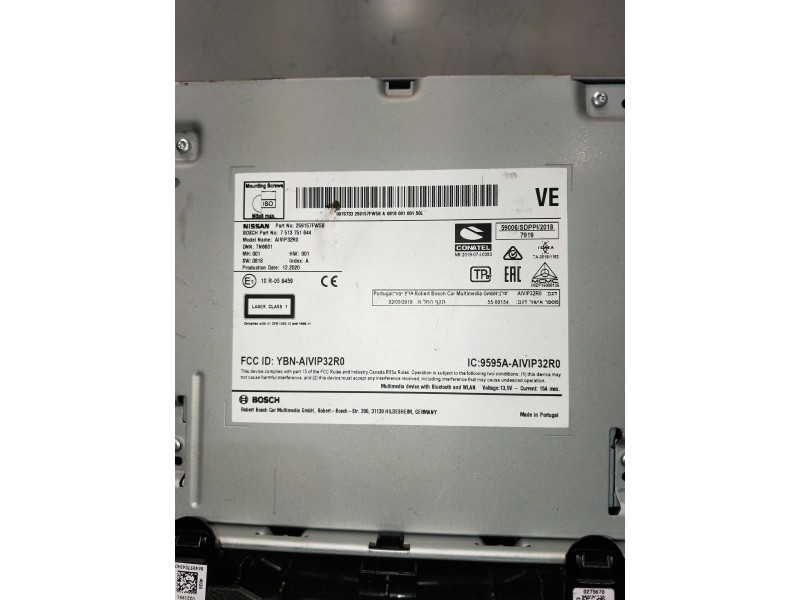 Recambio de sistema audio / radio cd para nissan qashqai (j11) referencia OEM IAM 259157FW5B  