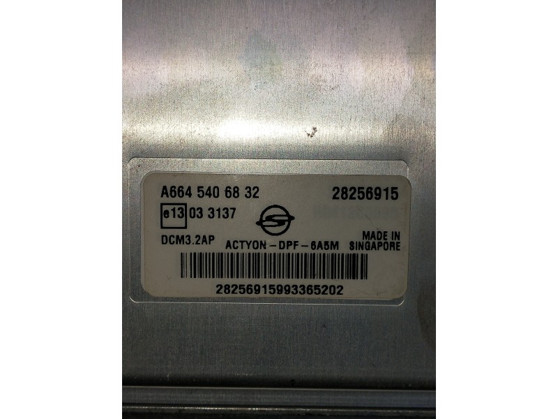 Recambio de centralita motor uce para ssangyong actyon 2.0 td cat referencia OEM IAM A6645406832  