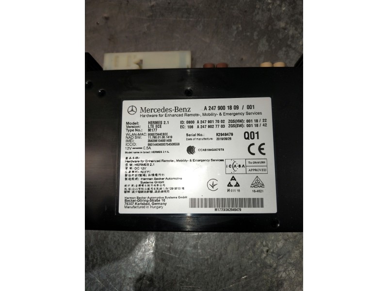 Recambio de modulo electronico para mercedes clase b (w247) b 200 d referencia OEM IAM A2479001809 A2479017002 