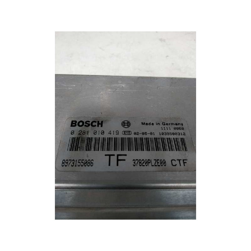 Recambio de centralita motor uce para honda civic berlina 5 (eu7/8) 1.7 cdti cat referencia OEM IAM 0281010419 37820PLZE00 TF