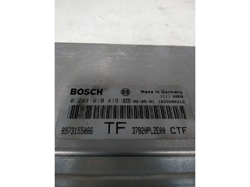 Recambio de centralita motor uce para honda civic berlina 5 (eu7/8) 1.7 cdti cat referencia OEM IAM 0281010419 37820PLZE00 TF