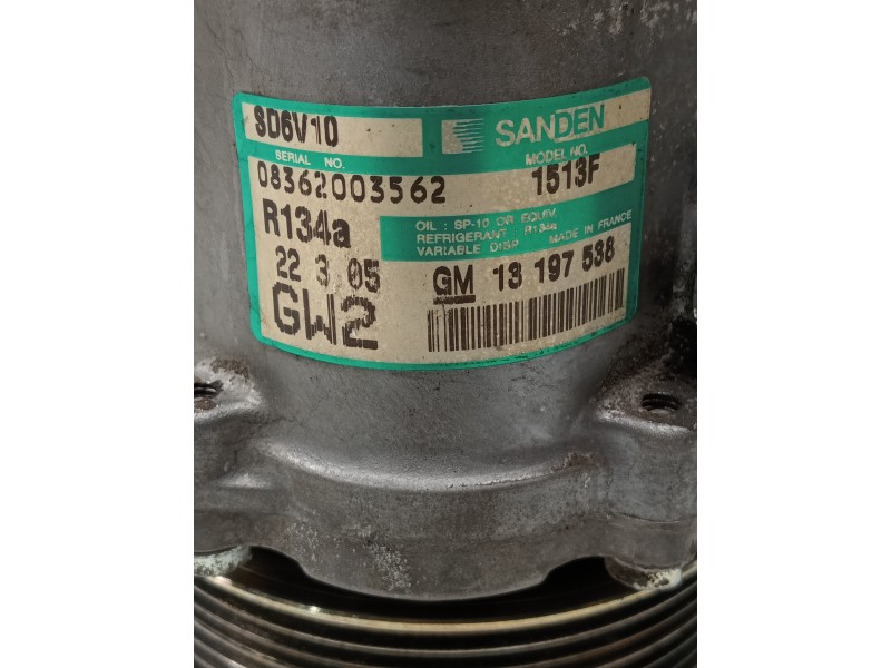 Recambio de compresor aire acondicionado para opel meriva referencia OEM IAM SD6V101513F 13197538 