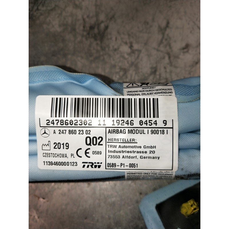 Recambio de airbag cortina delantero derecho para mercedes clase b (w247) b 200 d referencia OEM IAM A2478602302 2478602382 1119