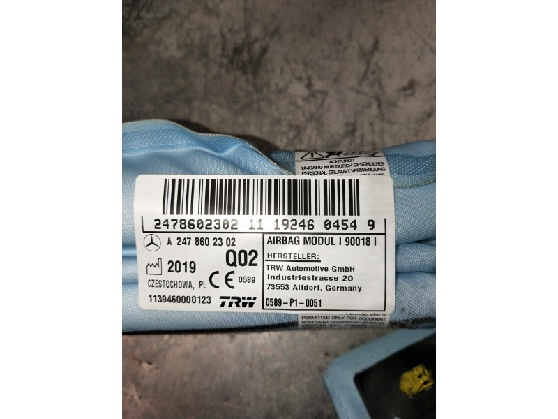 Recambio de airbag cortina delantero derecho para mercedes clase b (w247) b 200 d referencia OEM IAM A2478602302 2478602382 1119