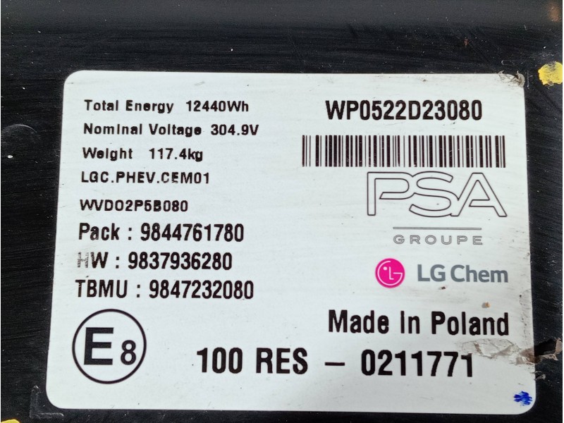 Recambio de bateria para peugeot 308 referencia OEM IAM 9844761780 9837936280 