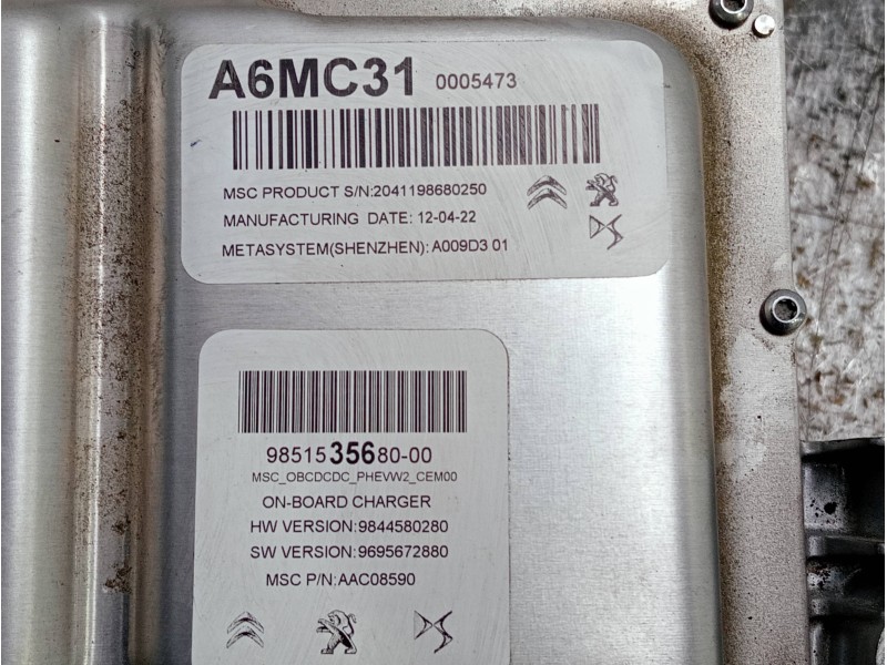 Recambio de bateria para peugeot 308 referencia OEM IAM 9851535680 9844580280 / A6MC31 CONVERTIDOR POTENCIA