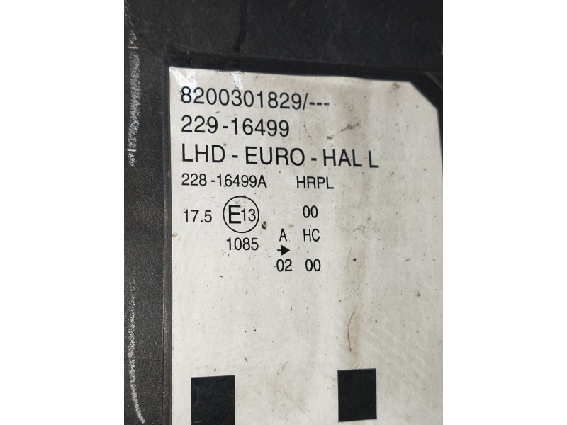 Recambio de faro izquierdo para renault modus referencia OEM IAM 8200301829  