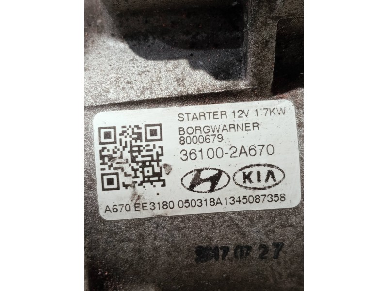 Recambio de motor arranque para kia ceed referencia OEM IAM 361002A670 8000679 