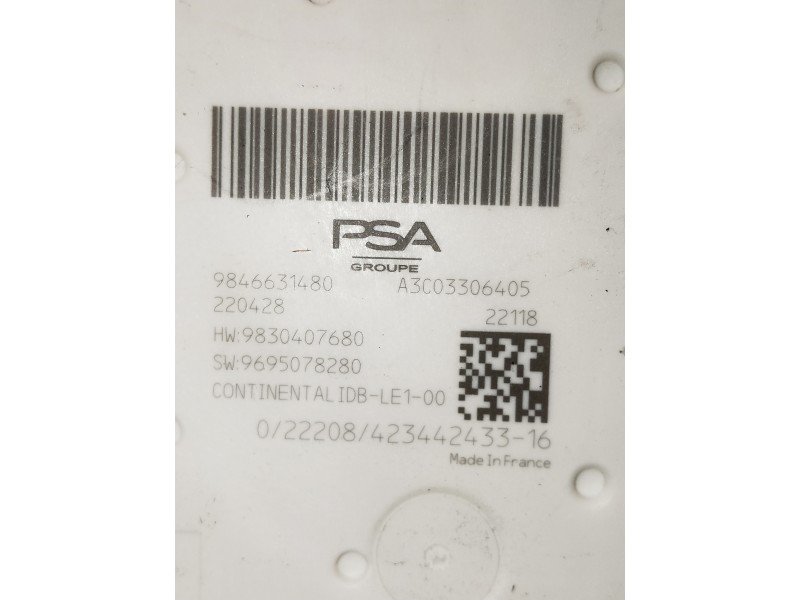 Recambio de caja reles / fusibles para peugeot 308 referencia OEM IAM 9846631480 A3C03306405 9830407680