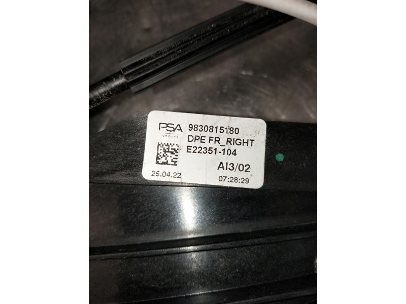Recambio de elevalunas delantero derecho para peugeot 308 referencia OEM IAM 9830815180 9829048380 5P