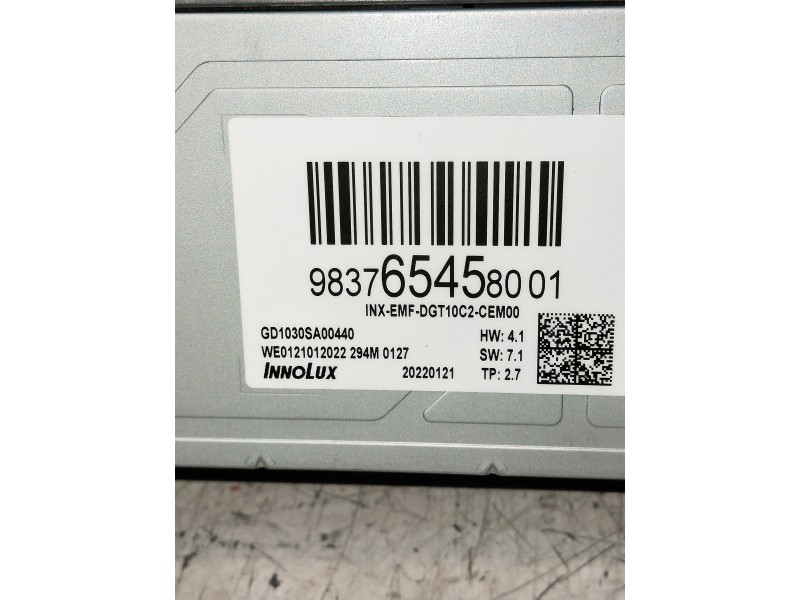 Recambio de pantalla multifuncion para peugeot 308 referencia OEM IAM 9837654580  