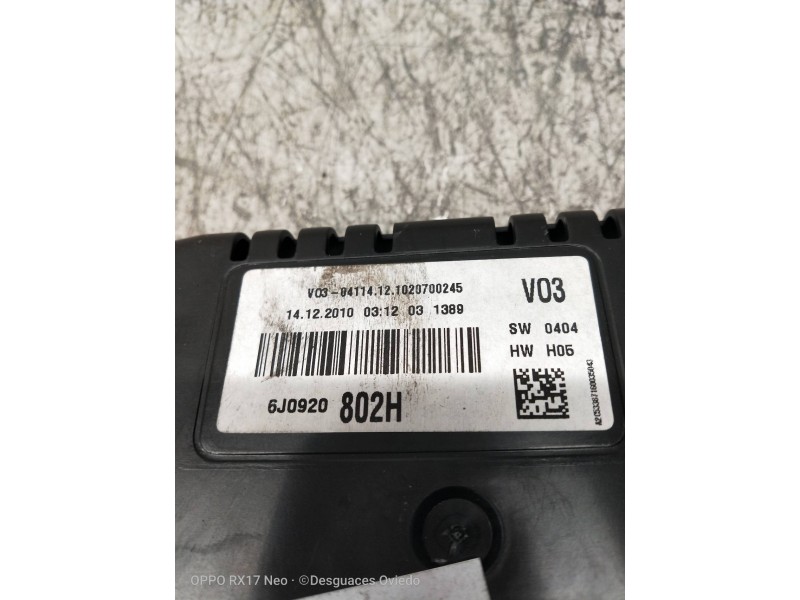 Recambio de cuadro instrumentos para seat ibiza sc (6j1) stylance / style referencia OEM IAM A2C53387160 6J0920802H 6J0920803X