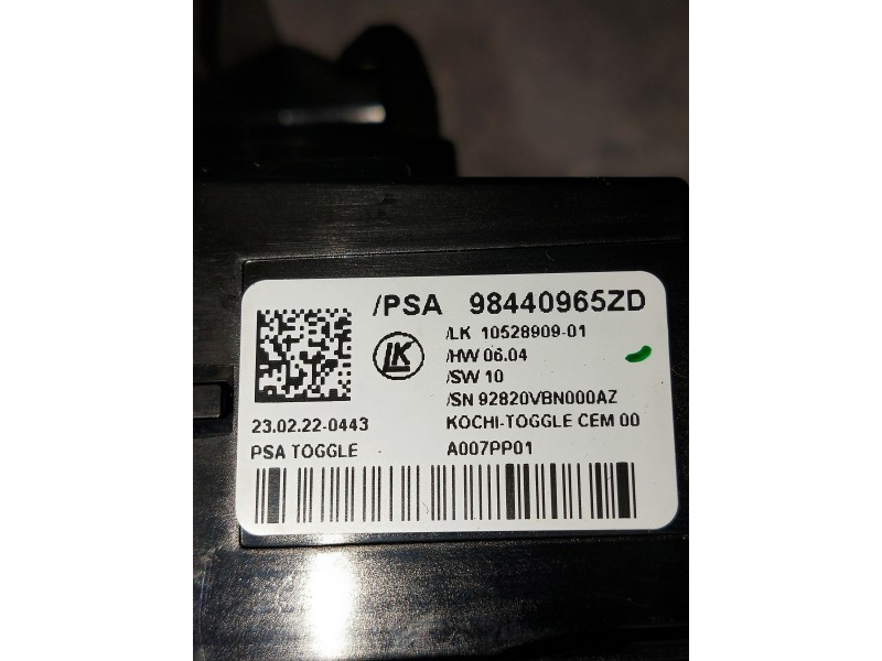 Recambio de palanca cambio para peugeot 308 referencia OEM IAM 98440965ZD  