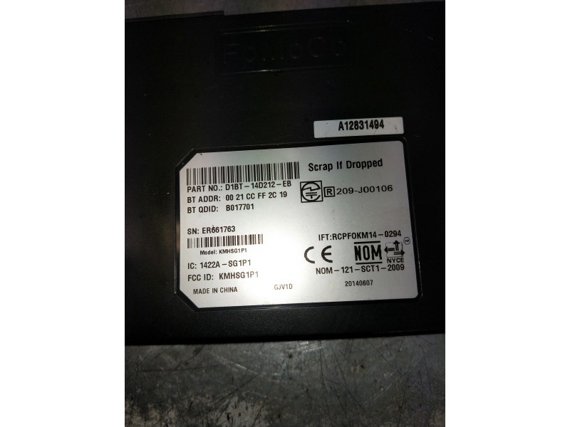 Recambio de modulo electronico para ford focus lim. (cb8) ambiente referencia OEM IAM D1BT14D212EB A12831494 