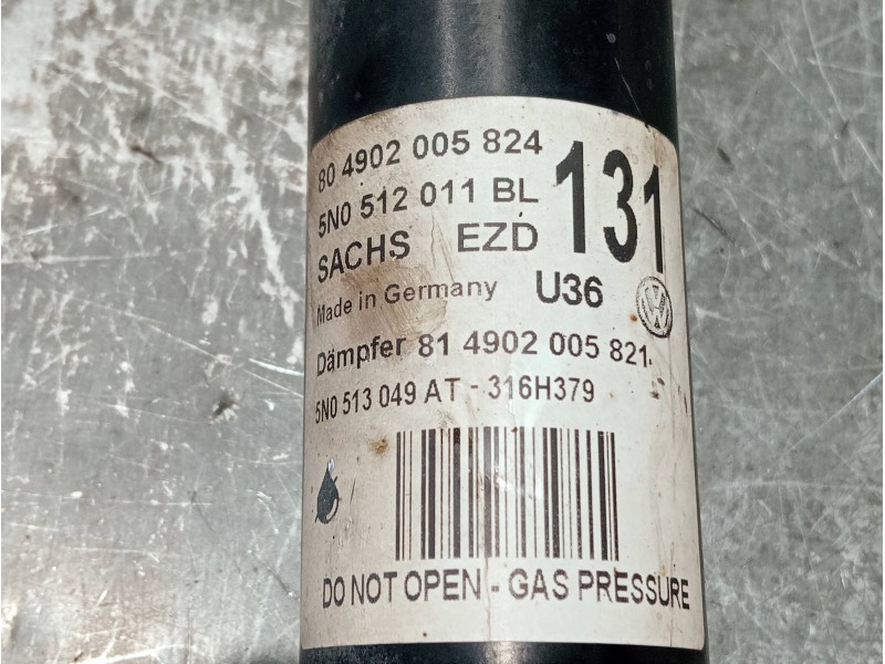 Recambio de amortiguador trasero izquierdo para volkswagen tiguan (5n2) referencia OEM IAM 5N0512011BL 5N0513049AT 804902005824