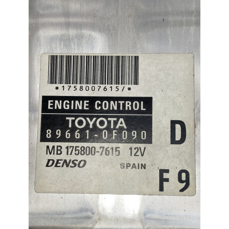 Recambio de centralita motor uce para toyota corolla verso (r1) referencia OEM IAM 896610F090 MB1758007615 