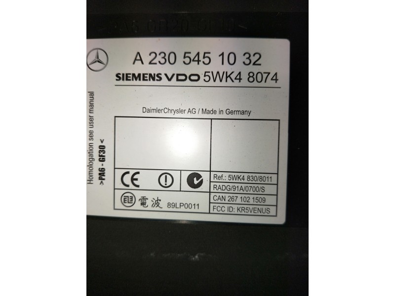 Recambio de centralita cierre para mercedes clase cl (w215) coupe referencia OEM IAM 5WK48074 A2305451032 