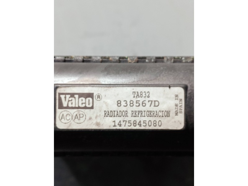 Recambio de radiador agua para peugeot 806 referencia OEM IAM 838567D 1475845080 