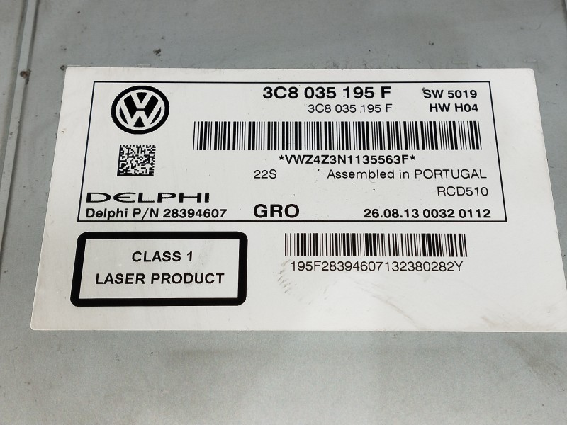 Recambio de sistema audio / radio cd para volkswagen tiguan (5n2) referencia OEM IAM 3C8035195F 28394607 