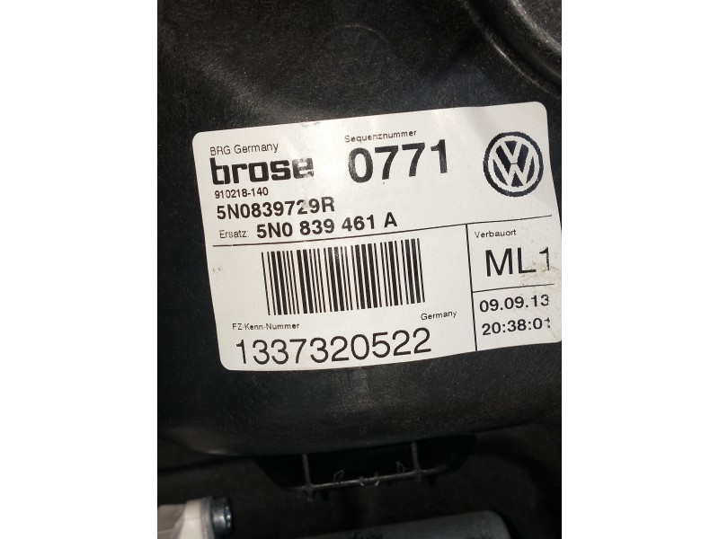 Recambio de elevalunas trasero izquierdo para volkswagen tiguan (5n2) referencia OEM IAM 5N0839461A 6N0839729R 5P