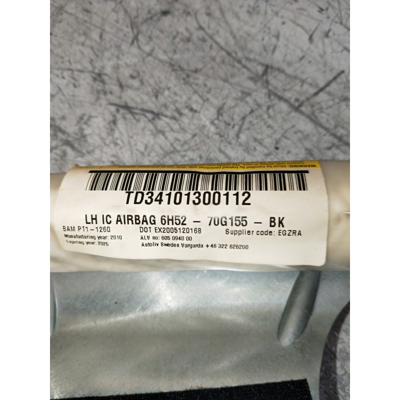 Recambio de airbag cortina delantero izquierdo para land rover freelander (lr2) 2.2 td4 referencia OEM IAM 6H5270G155BK  