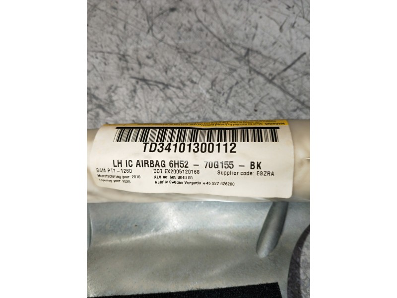 Recambio de airbag cortina delantero izquierdo para land rover freelander (lr2) 2.2 td4 referencia OEM IAM 6H5270G155BK  