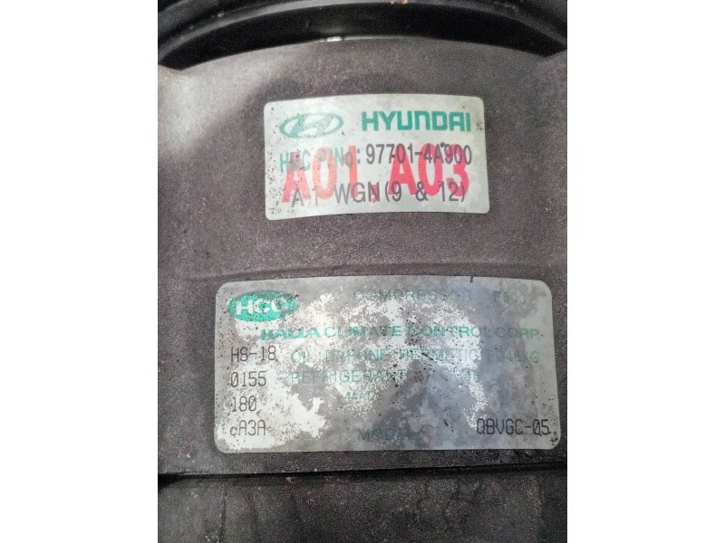 Recambio de compresor aire acondicionado para hyundai h 1 h 1 furg.caja cerr.c. puerta referencia OEM IAM 977014A900 QBVGC05 