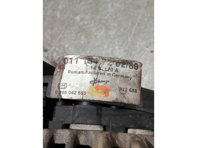 Recambio de alternador para mercedes clase c (w203) sportcoupe referencia OEM IAM 011154720280 0986042553 