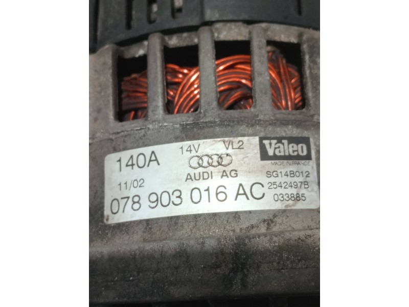 Recambio de alternador para audi a4 berlina (8e) referencia OEM IAM 078903016AC 2542497B SG14B012