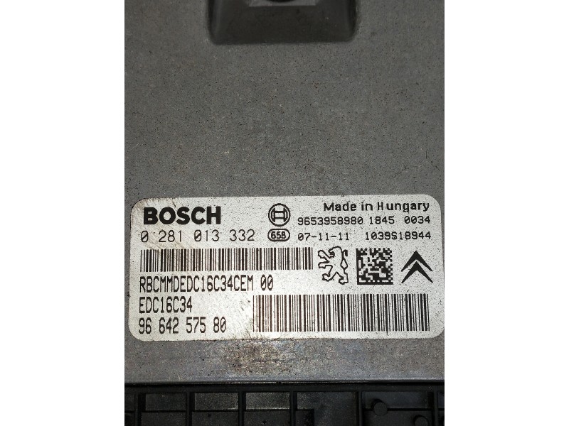 Recambio de centralita motor uce para peugeot 308 referencia OEM IAM 0281013332 9653958980 