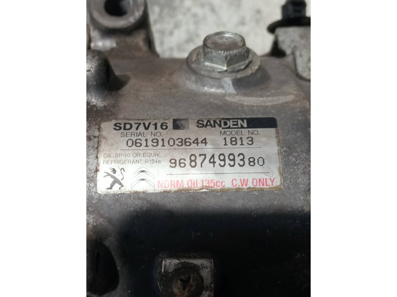 Recambio de compresor aire acondicionado para peugeot expert kasten referencia OEM IAM 9687499380  