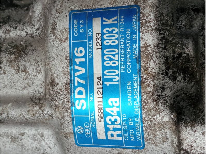 Recambio de compresor aire acondicionado para skoda octavia berlina (1u2) referencia OEM IAM 1J0820803K  