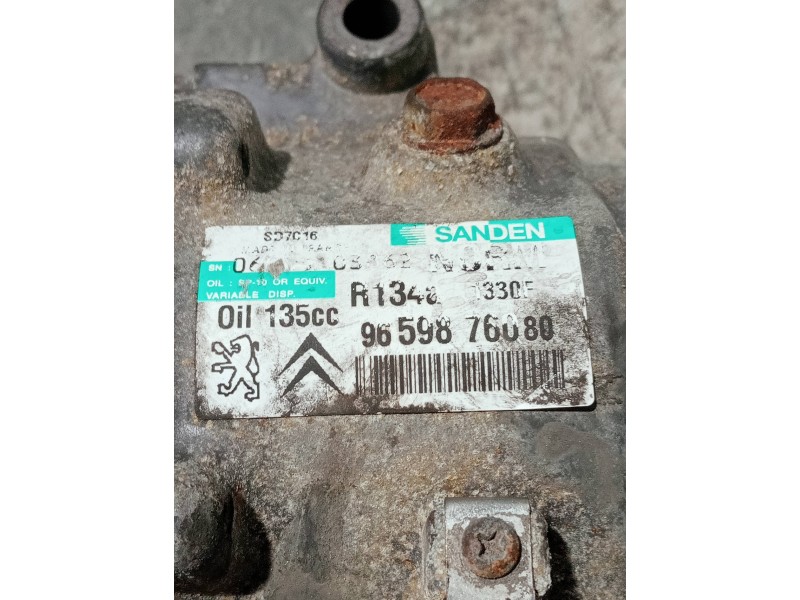 Recambio de compresor aire acondicionado para citroen c4 picasso referencia OEM IAM 9659876080  