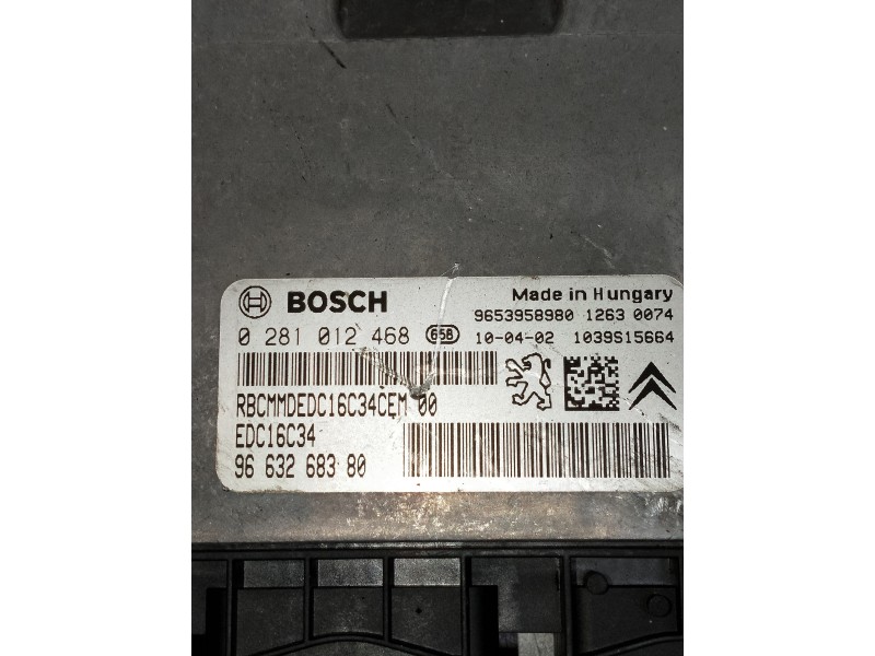 Recambio de centralita motor uce para citroen xsara picasso referencia OEM IAM 0281012468 9653958980 