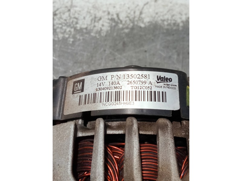 Recambio de alternador para opel zafira tourer referencia OEM IAM 13502581 2650799A TG12C052